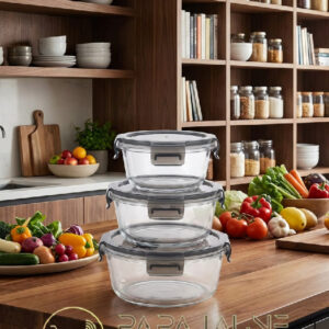 set of 3 pcs glass container